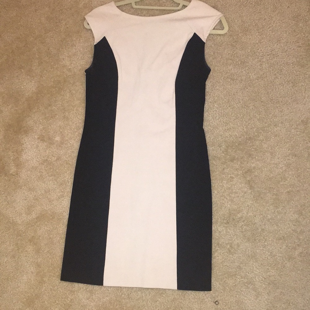 Classy tan and black over the knee dress
